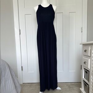 Cotton navy Maxi Dress